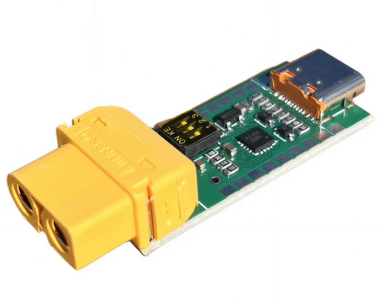 USB Type-C to XT60 Power Module (PD Fast Charge, Adjustable 5–28V Output)