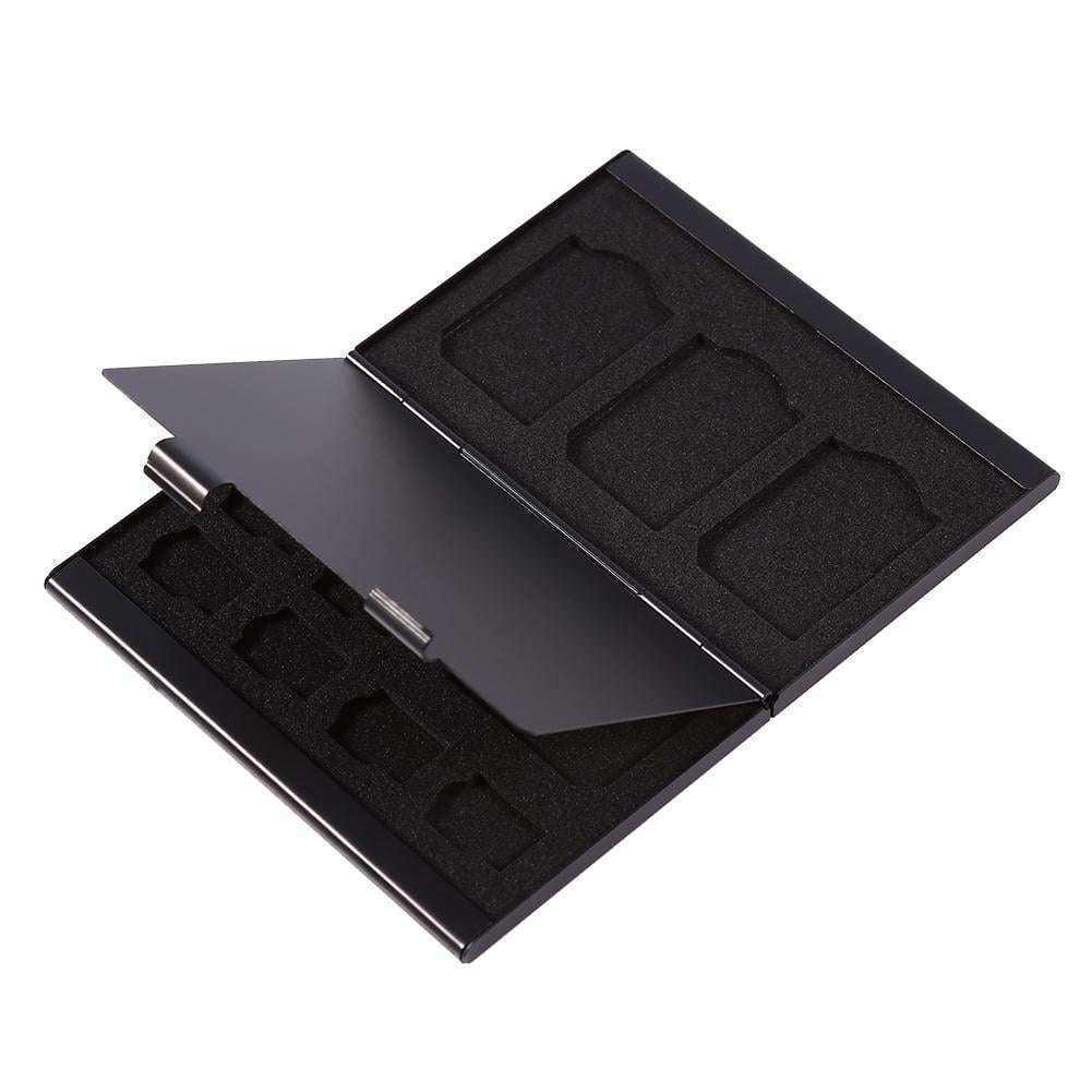 BuzzFpv SD card holder, 12 Slots Aluminium Storage Box Case For Micro SD Card & SD Card Memory Card Holder, memory card carrying case