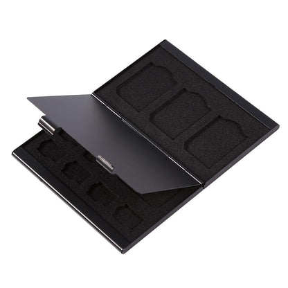 BuzzFpv SD card holder, 12 Slots Aluminium Storage Box Case For Micro SD Card & SD Card Memory Card Holder, memory card carrying case