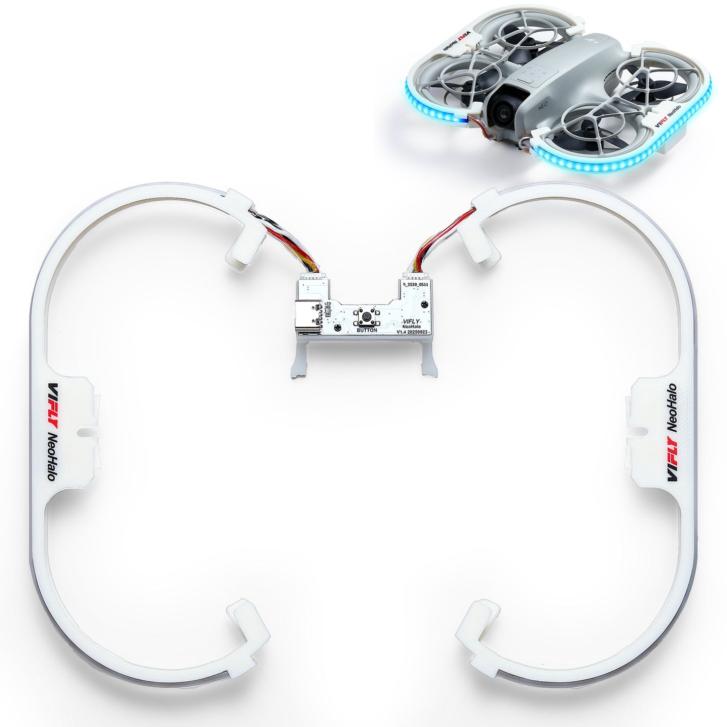 VIFLY NeoHalo LED Light Strip for DJI Neo, Multi-Color Dynamic Modes Brings Epic Night Flight Shows