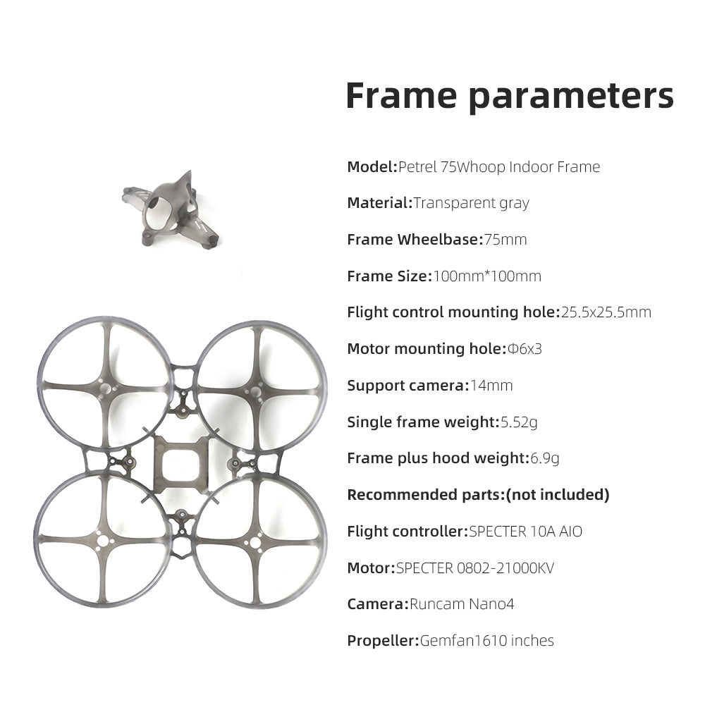 HGLRC Petrel 75Whoop V2 1S Ultra-light Indoor Frame