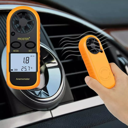 Digital Anemometer Wind Speed Mini Air Velocity Airflow Temperature with LCD Backlight Wind Speed Meter