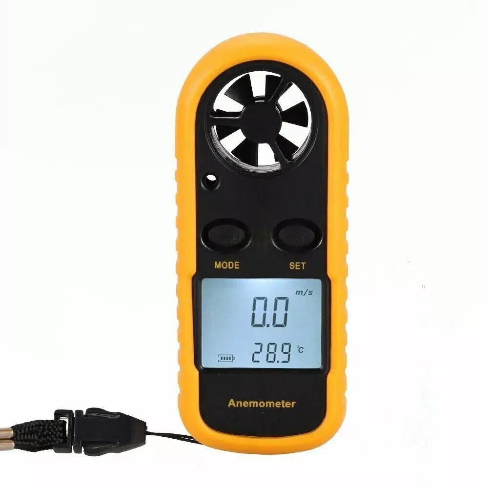 Digital Anemometer Wind Speed Mini Air Velocity Airflow Temperature with LCD Backlight Wind Speed Meter