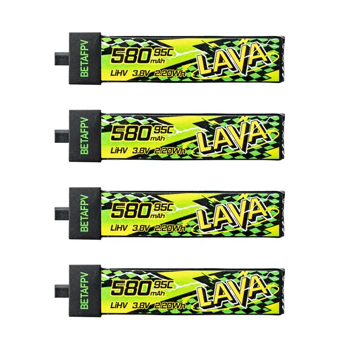 BetaFPV LAVA II 1S 580mAh 95C LiHV Battery BT2.0 4PCS