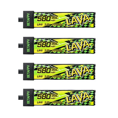 BetaFPV LAVA II 1S 580mAh 95C LiHV Battery BT2.0 4PCS
