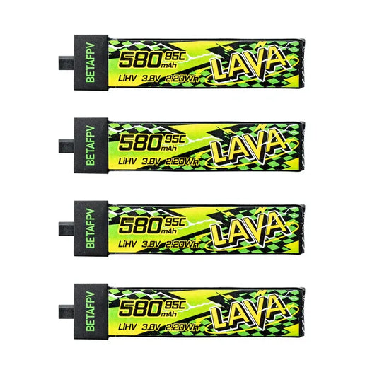 BetaFPV LAVA II 1S 580mAh 95C LiHV Battery BT2.0 4PCS
