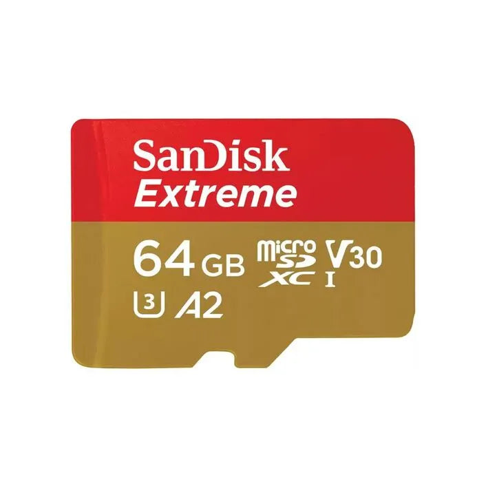 SanDisk Extreme 64GB U3 UHS-I Class 10 microSDXC Card w/SD Adaptor