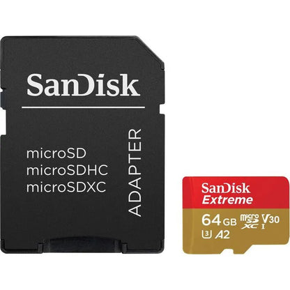 SanDisk Extreme 64GB U3 UHS-I Class 10 microSDXC Card w/SD Adaptor