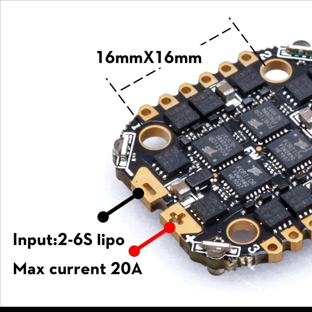 GOKU F4 20A STACK V2.1 ( MPU 6000 ) 16mm X 16mm