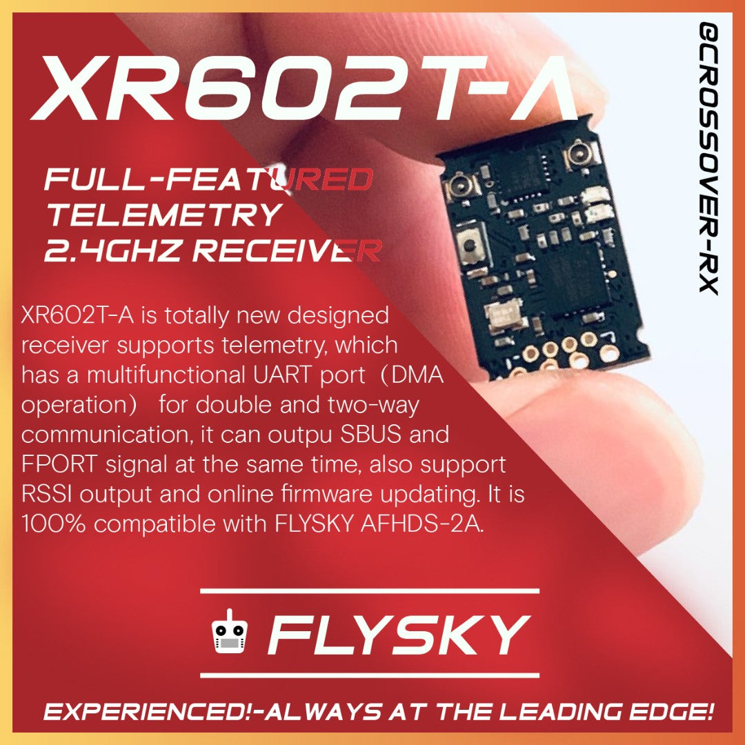 CROSSOVER RX XR602T-A(AFHDS-2A FLYSKY) SBUS/FPORT/RSSI/Full-RFPower