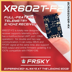 CROSSOVER RX XR602T-F2(FRSKY-D16) SBUS/FPORT/RSSI/Full-RFPower