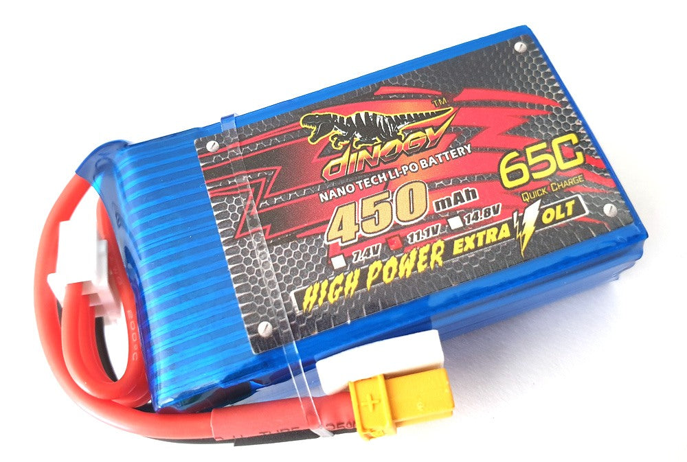 DINOGY 3S 11.1V 450MAH 65C LIPO XT30