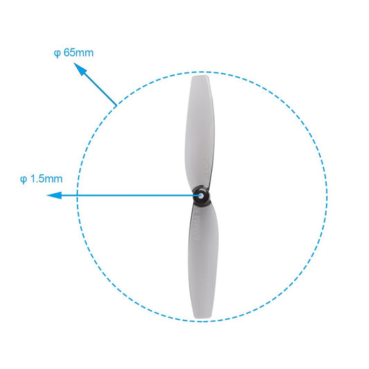 Gemfan 65mm 2-Blade Propellers (1.5mm Shaft) 