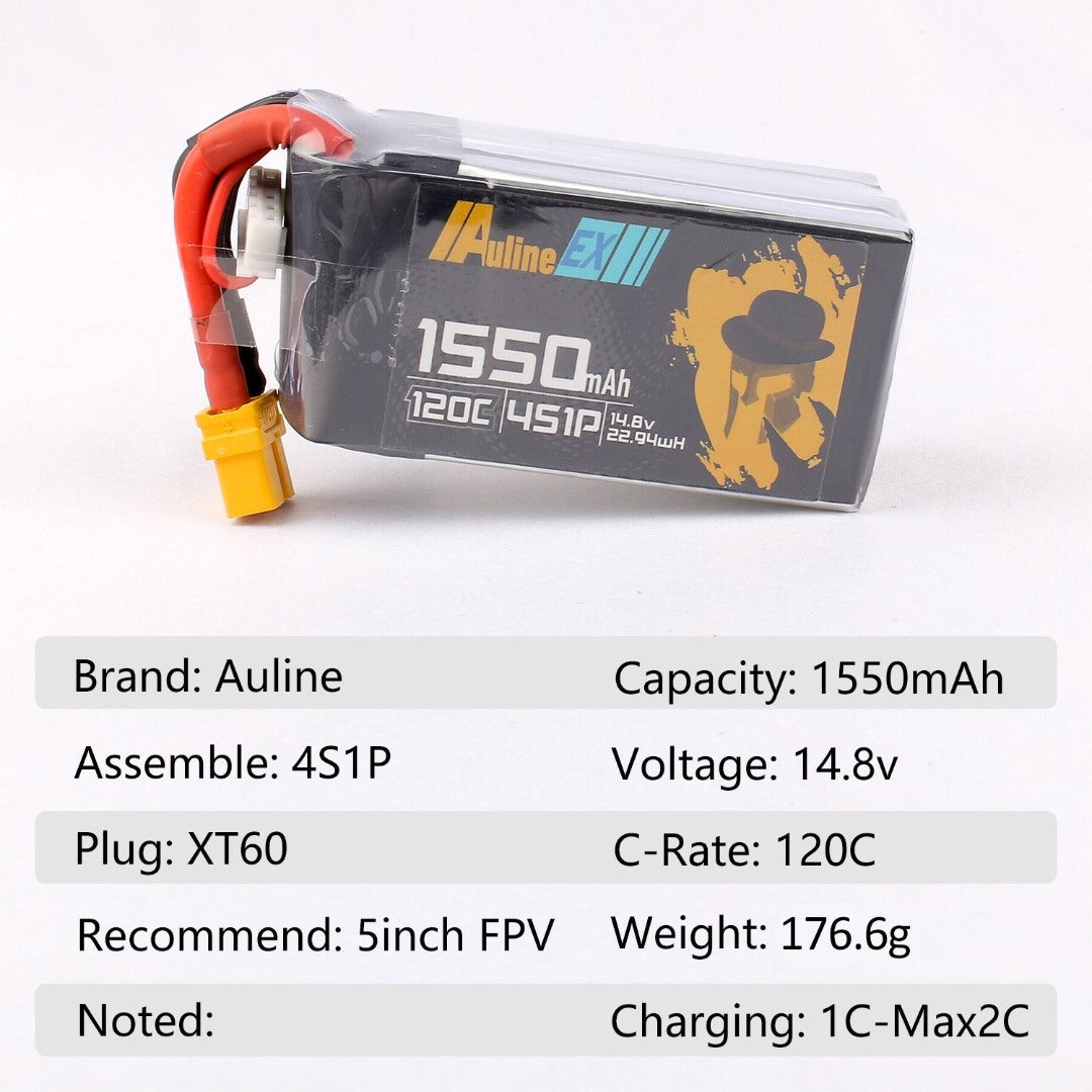 Auline EX 1550mAh 4S 120C 14.8V LiPo Battery XT60