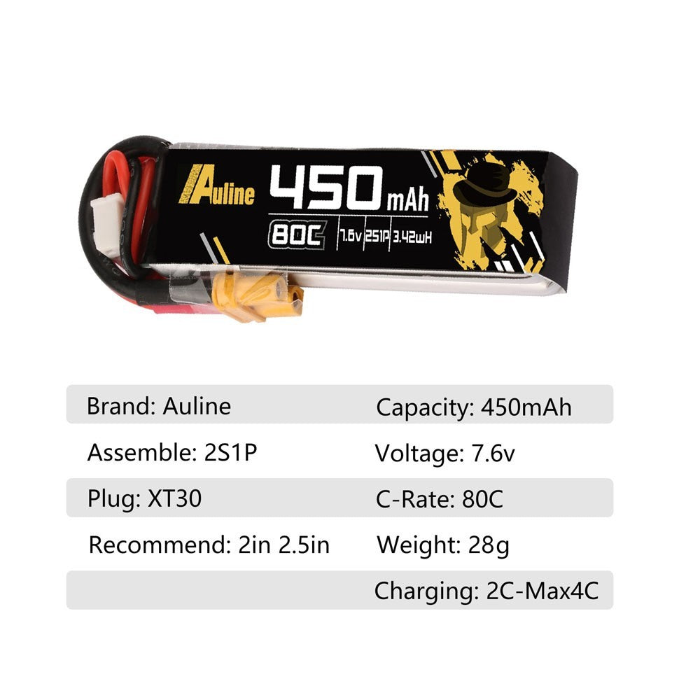 Auline 450mAh 2S 80C Lipo Battery