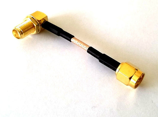 5cm RP-SMA Plug to Right Angle RP-SMA Pigtail