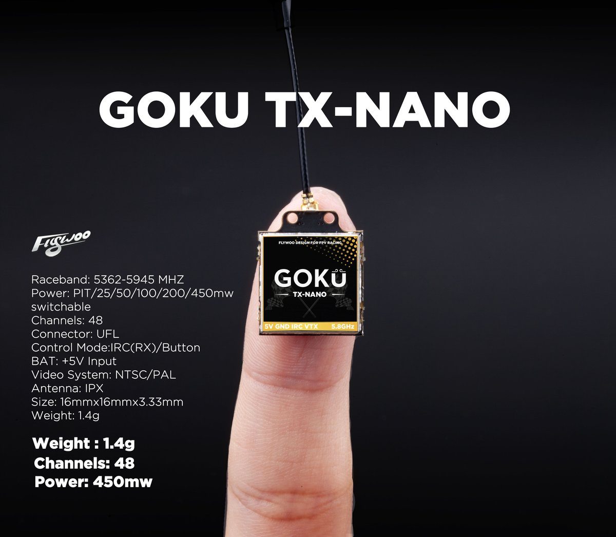 FLYWOO GOKU TX-NANO VTX 48CH 5V