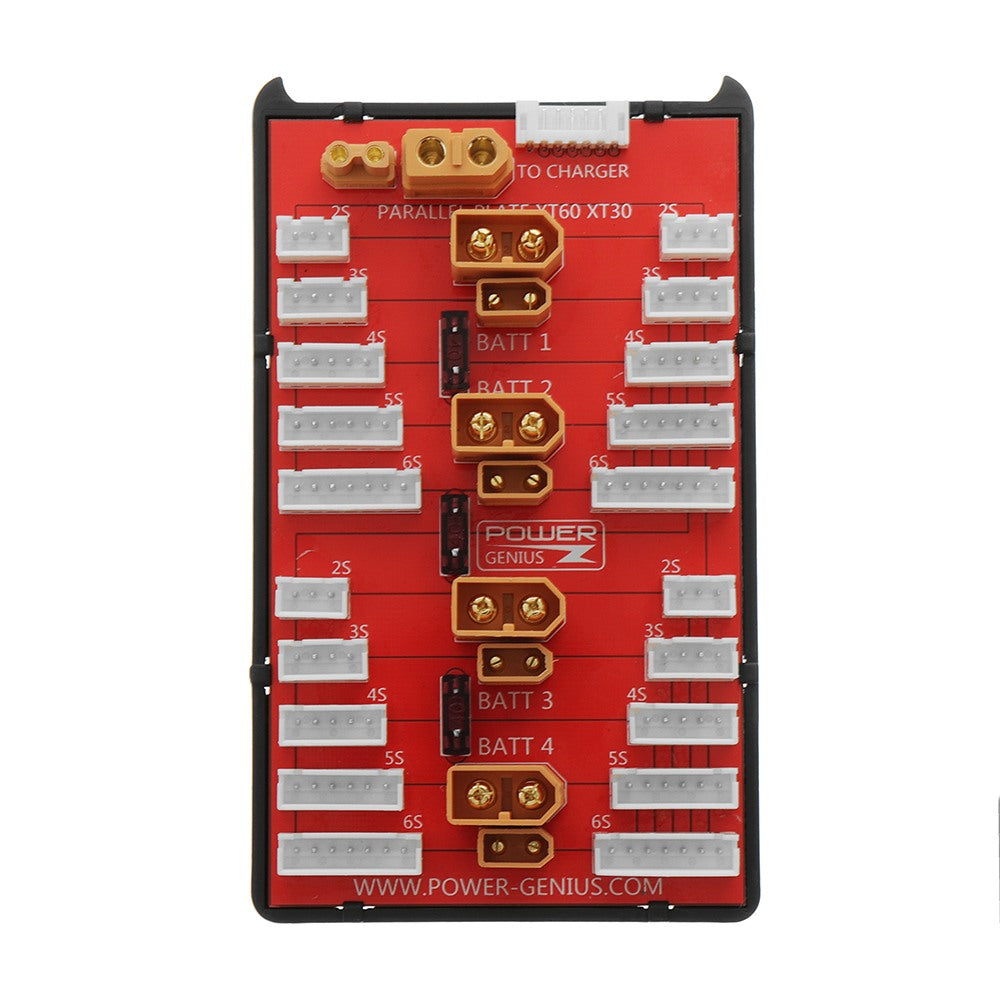POWER GENIUS SAFE PARALLEL BOARD XT30 AND XT60 2S TO 6S WITH FUSE PROTECTION