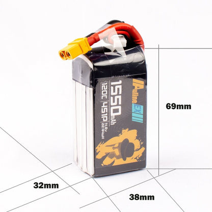 Auline EX 1550mAh 4S 120C 14.8V LiPo Battery XT60