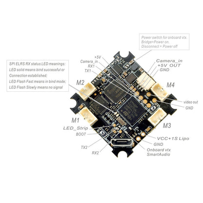 Happymodel ELRS F4 2G4 AIO 5in1 Flight controller built-in SPI 2.4GHz ELRS RX