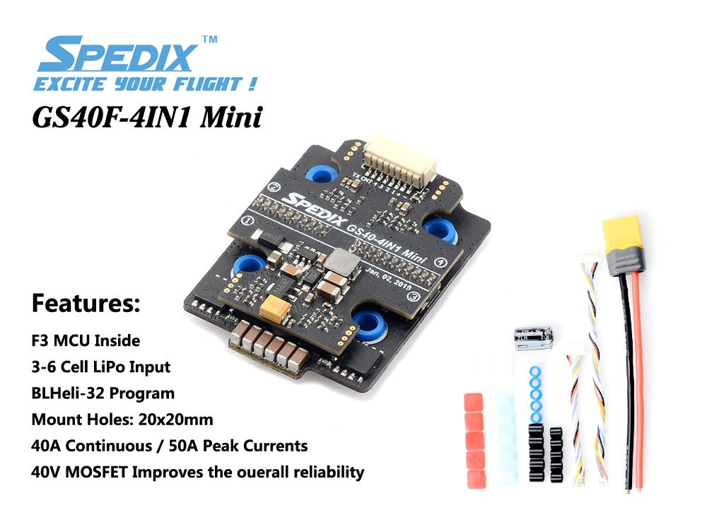 Spedix GS40F 4in1 mini esc 20x20 6S F3