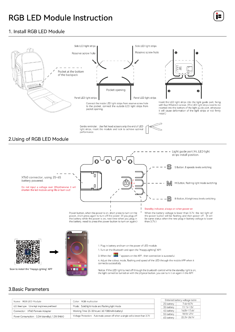 RGB LED Power Module for iFlight Backpack