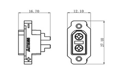 Amass XT60EW-M Bolt in XT60 connector