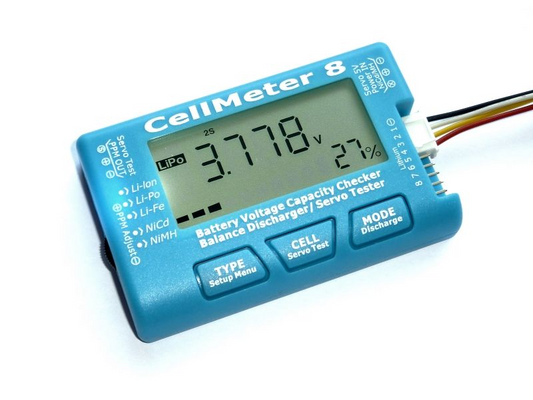 CellMeter 8 Multifunctional Digital Battery Capacity Servo Checker Tester 2S-8S