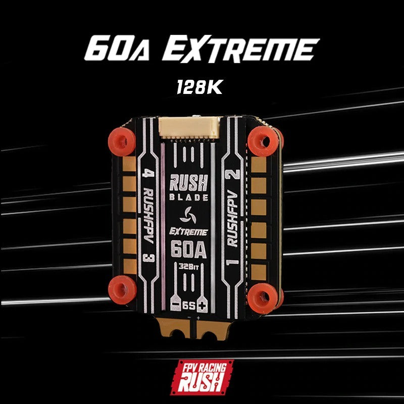 RushFPV Rush Blade 60A Extreme Edition 128khz 3-6S BLHeli_32 4-in-1 ESC