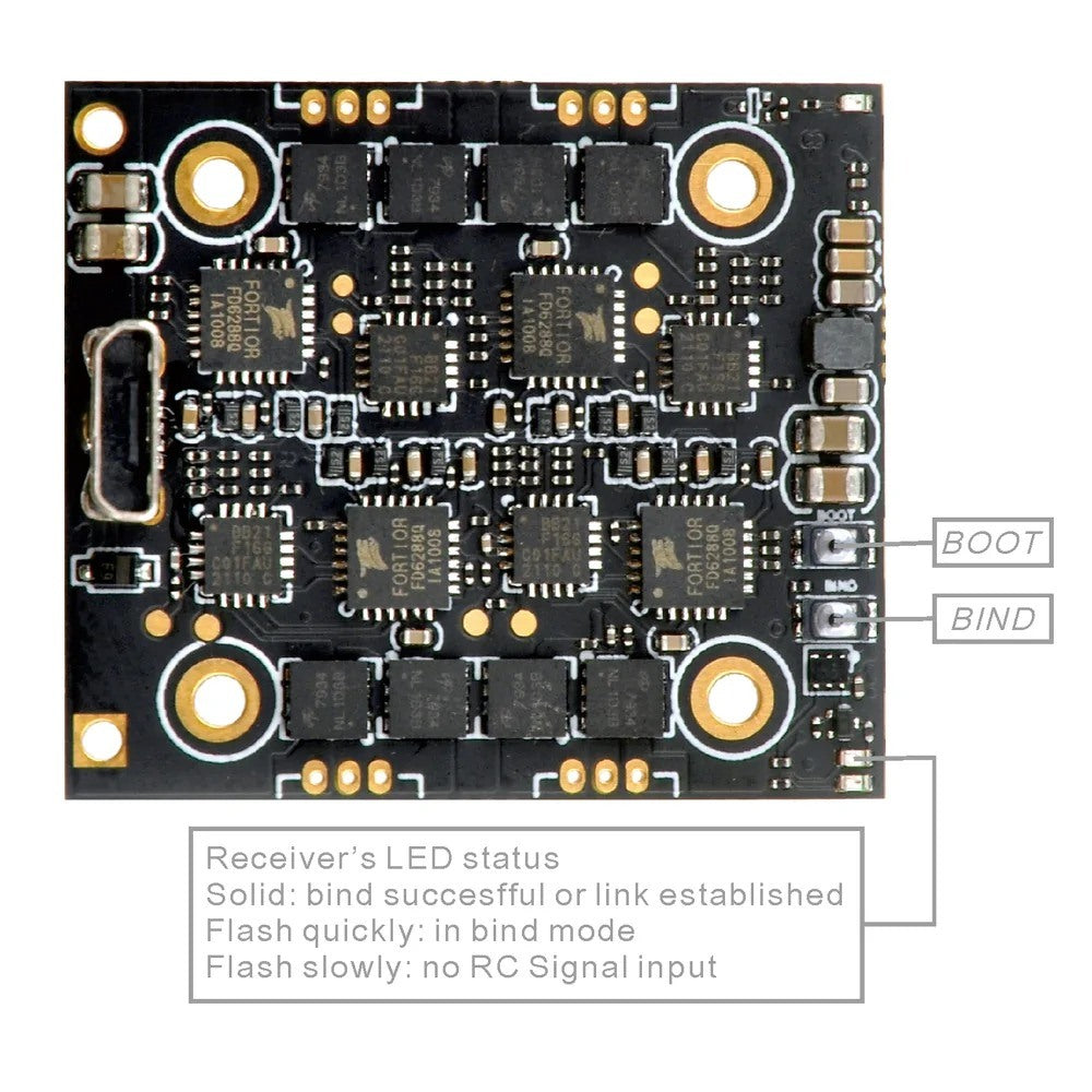 Happymodel ELRS X1 AIO 2-4S F4 Flight Controller Built-in 12A 4in1 ESC SPI ExpressLRS 2.4GHz Receiver for Toothpick RC Drone FPV Racing