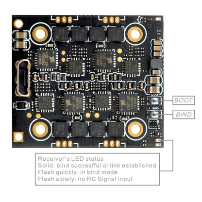 Happymodel ELRS X1 AIO 2-4S F4 Flight Controller Built-in 12A 4in1 ESC SPI ExpressLRS 2.4GHz Receiver for Toothpick RC Drone FPV Racing