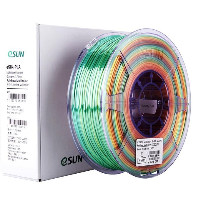 eSun Rainbow Silk PLA 3D Print Filament 1.75mm 1kg
