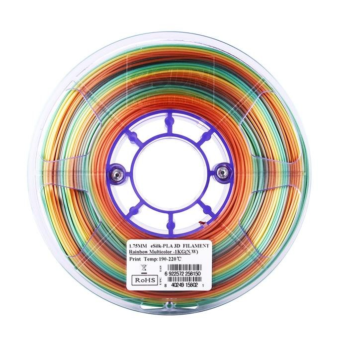 eSun Rainbow Silk PLA 3D Print Filament 1.75mm 1kg