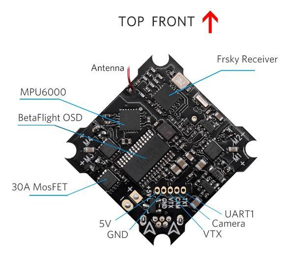 F3 Brushed Flight Controller (Frsky Rx + OSD V2)