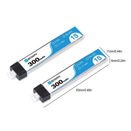 Betafpv PH2.0 300mAh 1S 30C Battery 1PC