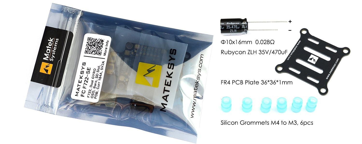 Matek F722-SE 30x30 F7 Flight Controller - BEC 5V, VTX power switcher, Dual Camera Image Switcher