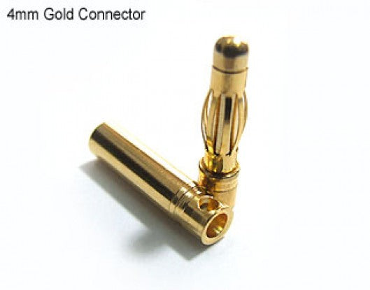 4mm Gold Bullet connectors 10 pair 20pc