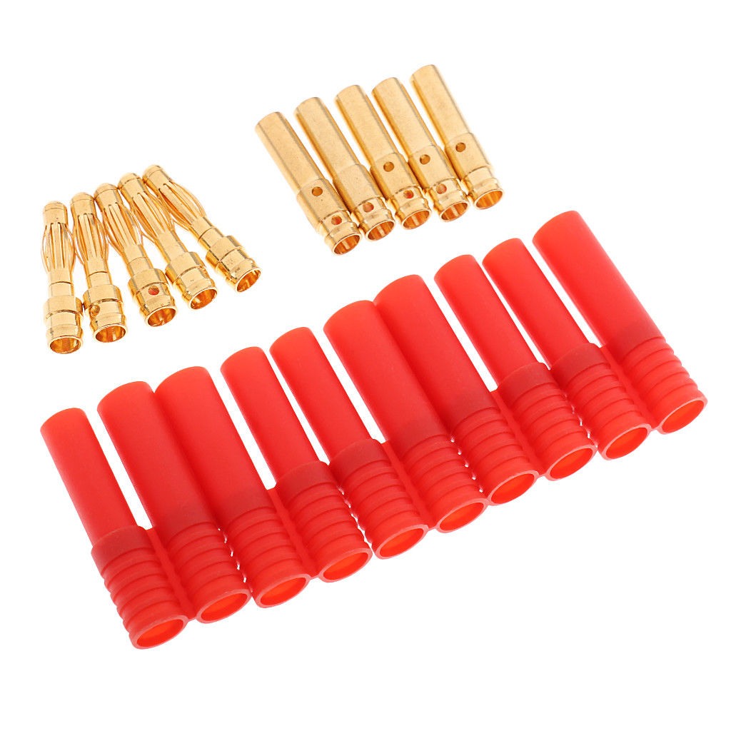 5Pairs HXT 4mm Banana Connector Bullet Plug for RC Car Heli EC2 Lipo Battery