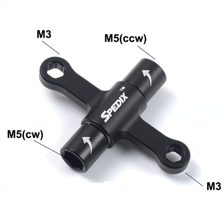Spedix Quad Wrench w / One-way Bearings