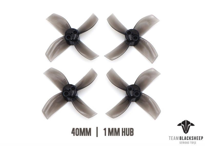 TBS MICRO BRUSHLESS PROPS 4BLADE 40MM (BLACK) (1MM HUB)