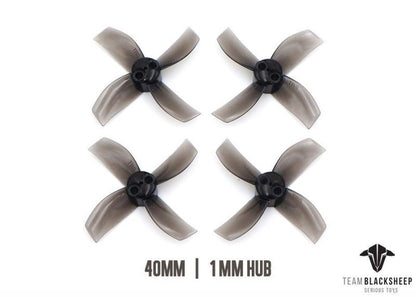 TBS MICRO BRUSHLESS PROPS 4BLADE 40MM (BLACK) (1MM HUB)