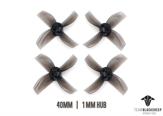 TBS MICRO BRUSHLESS PROPS 4BLADE 40MM (BLACK) (1MM HUB)